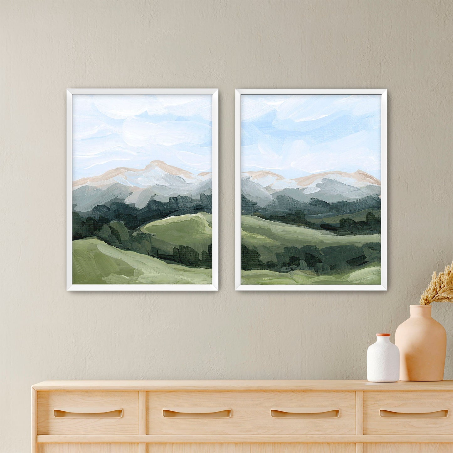 ’Never Summer’ Diptych Art Print || Set of 2 - Paper / 5x7 in / White Frame - abstract - Artwork - Colorado