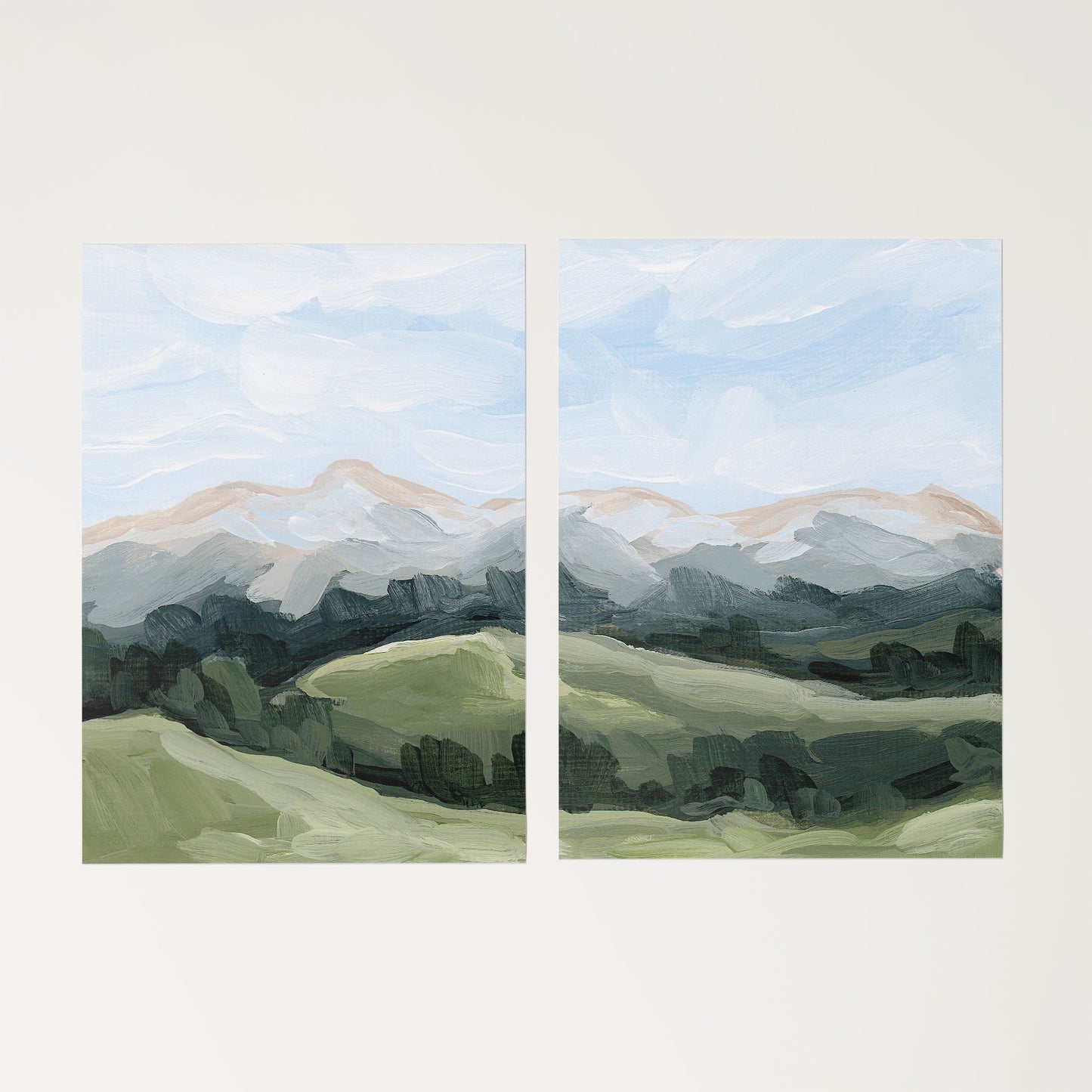 ’Never Summer’ Diptych Art Print || Set of 2 - Rolled Canvas / 8x10 in / No Frame - abstract - Artwork - Colorado