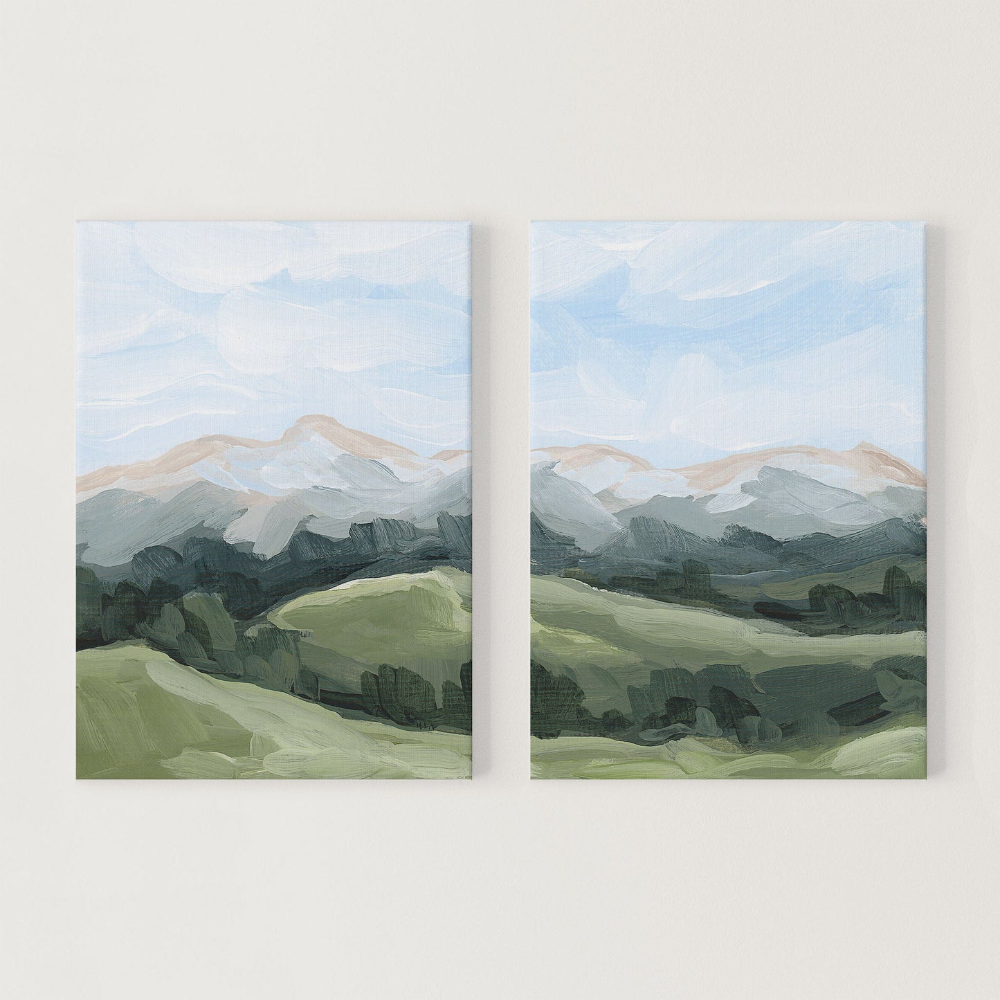 ’Never Summer’ Diptych Art Print || Set of 2 - Stretched Canvas / 8x10 in / No Frame - abstract - Artwork - Colorado