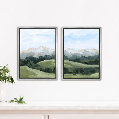 ’Never Summer’ Diptych Art Print || Set of 2 - Stretched Canvas / 8x10 in / Silver Frame - abstract - Artwork - Colorado