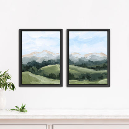 ’Never Summer’ Diptych Art Print || Set of 2 - Stretched Canvas / 8x10 in / Black Frame - abstract - Artwork - Colorado