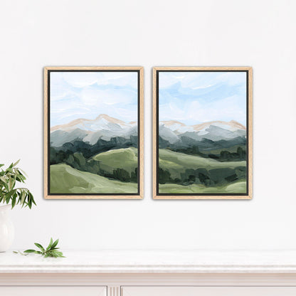 ’Never Summer’ Diptych Art Print || Set of 2 - Stretched Canvas / 8x10 in / Oak Frame - abstract - Artwork - Colorado