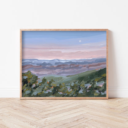 ’Nightfall’ Art Print - Blue Ridge Mountains Wall - Appalachian Trail - blue ridge - blueridge