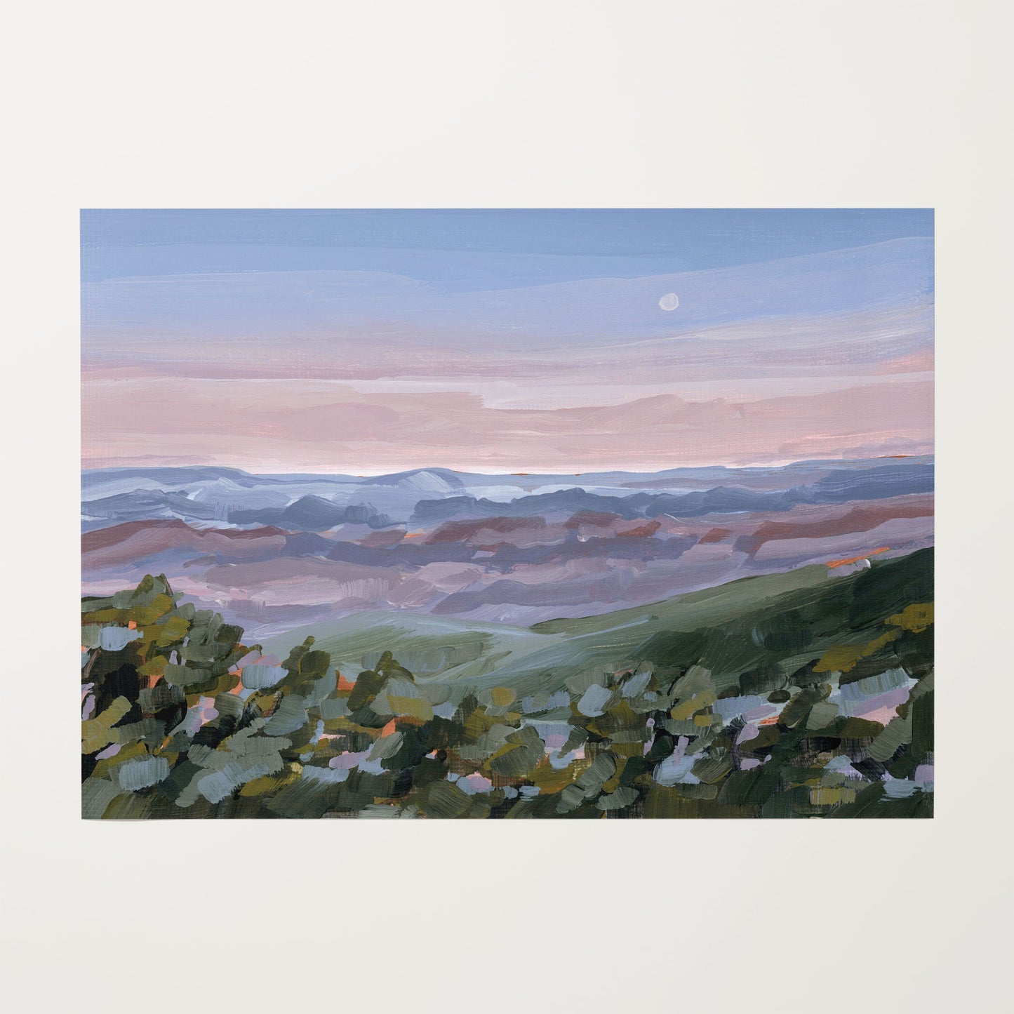 ’Nightfall’ Art Print - Rolled Canvas / 8x10 in / No Frame - Blue Ridge Mountains Wall - Appalachian Trail - blue