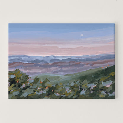 ’Nightfall’ Art Print - Stretched Canvas / 8x10 in / No Frame - Blue Ridge Mountains Wall - Appalachian Trail