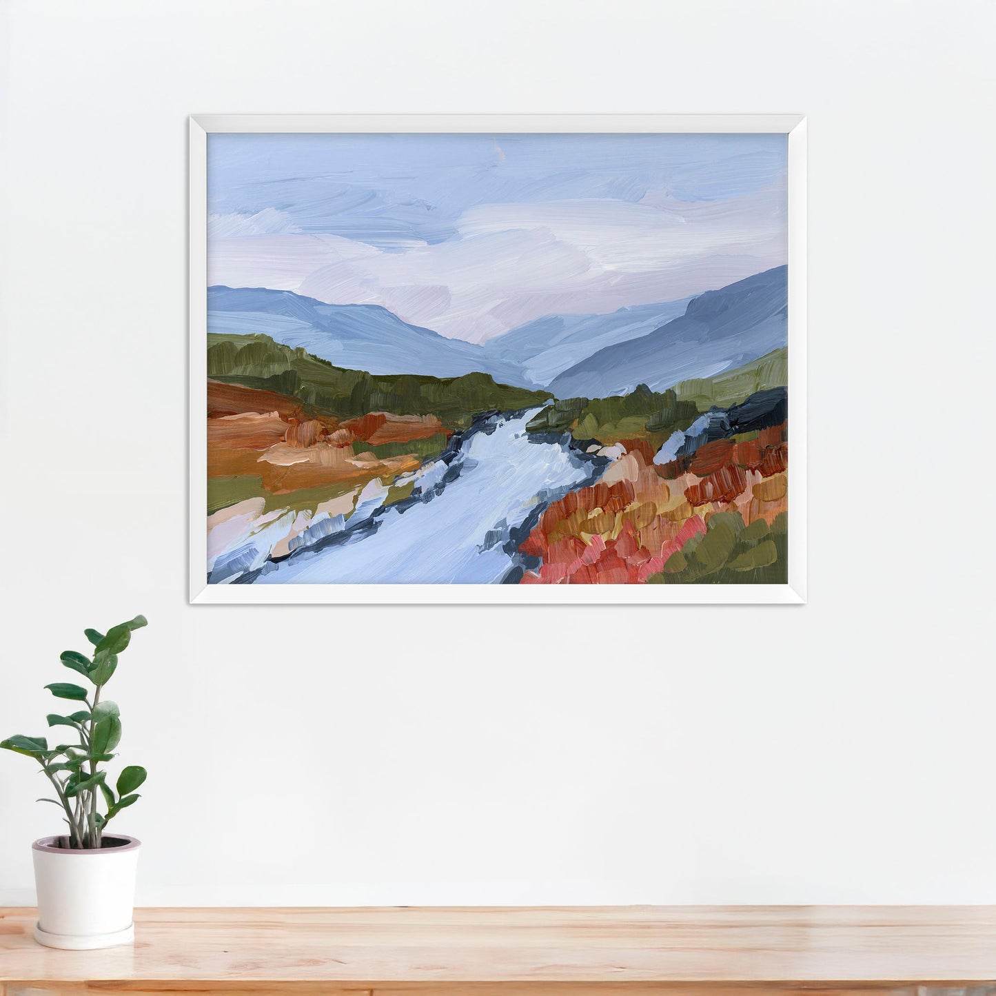 ’Nordic Red’ Art Print - Paper / 5x7 in / White Frame - Norway Coastal Wall - abstract - Artwork - bay - coast