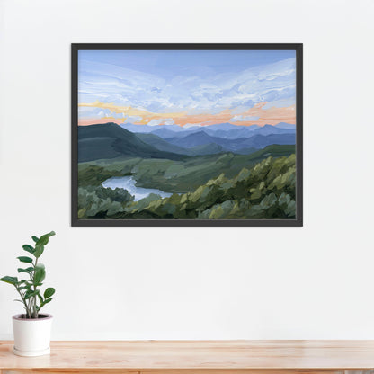 ’Northwest End’ Art Print - Paper / 5x7 in / Black Frame - Blue Ridge Mountains - appalachian trail - blueridge - Great