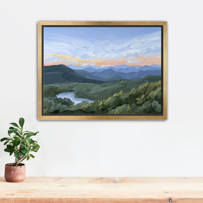 ’Northwest End’ Art Print - Stretched Canvas / 8x10 in / Gold Frame - Blue Ridge Mountains - appalachian trail