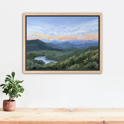 ’Northwest End’ Art Print - Stretched Canvas / 8x10 in / Oak Frame - Blue Ridge Mountains - appalachian trail