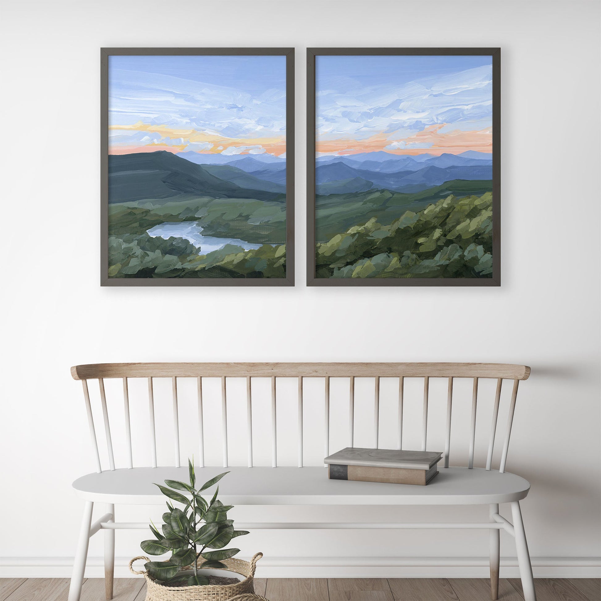 ’Northwest End’ Diptych Art Print || Set of 2 abstract Appalachian appalachian trail Artwork