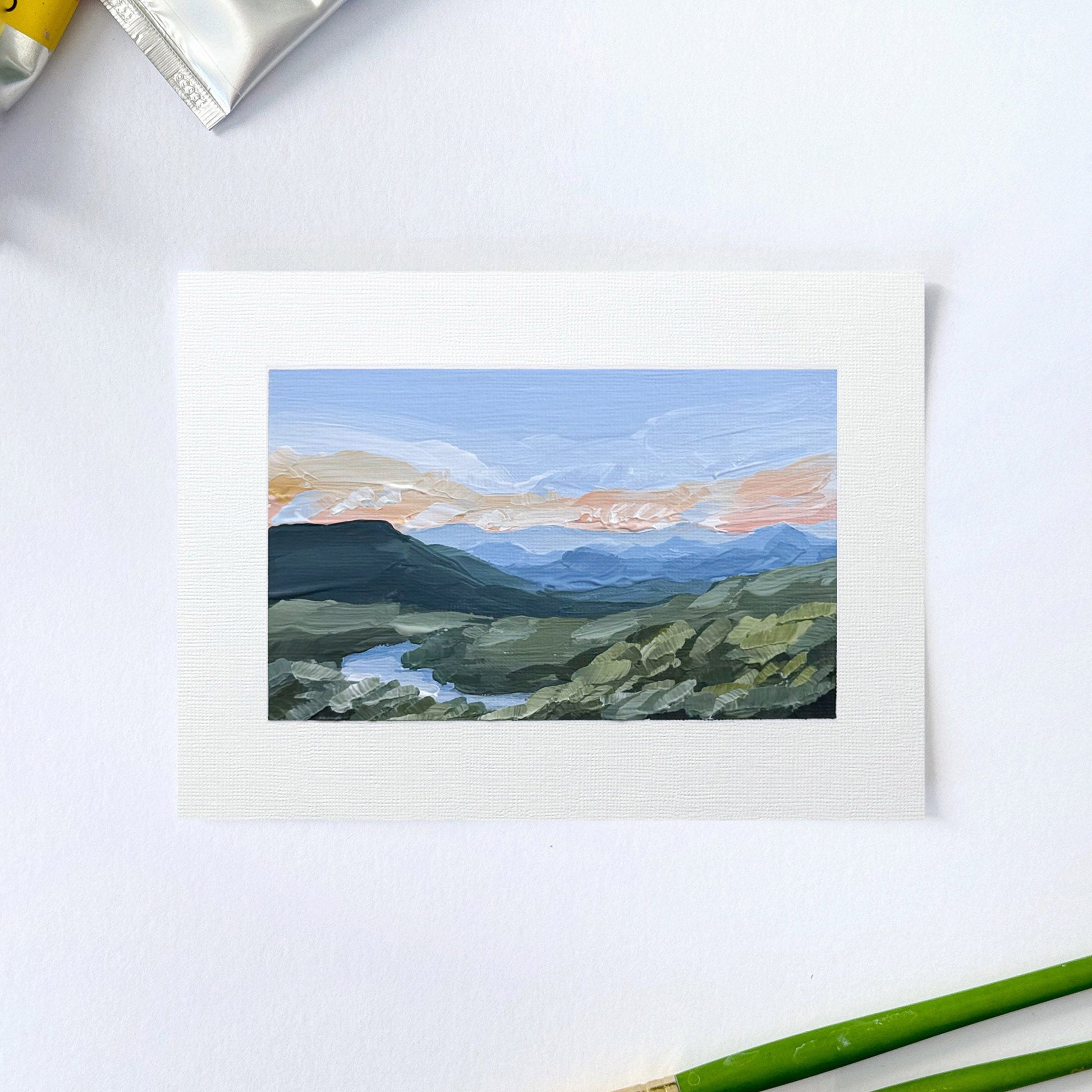 ’Northwest End II’ Original Painting || 5x7 - North Carolina - abstract - Acrylic - Artwork - Blue Ridge Mountains