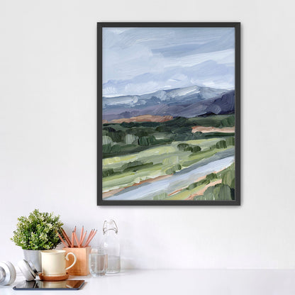 ’On this Side’ Art Print - Paper / 5x7 in / Black Frame - Pikes Peak Painting - Artwork - Colorado - Springs - Landscape