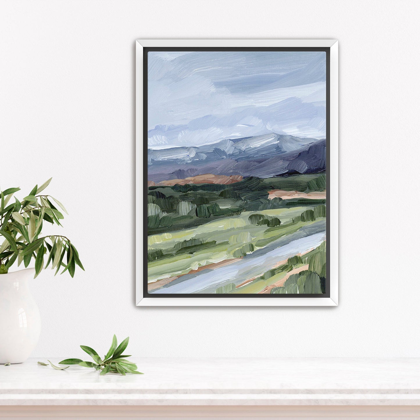 ’On this Side’ Art Print - Stretched Canvas / 8x10 in / White Frame - Pikes Peak Painting - Artwork - Colorado