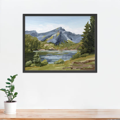 ’Once in Norway’ Art Print - Paper / 5x7 / Black Frame - Norway Lake Wall - abstract - Artwork - Europe - european