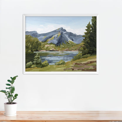 ’Once in Norway’ Art Print - Paper / 5x7 / White Frame - Norway Lake Wall - abstract - Artwork - Europe - european