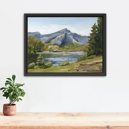 ’Once in Norway’ Art Print - Stretched Canvas / 8x10 / Black Frame - Norway Lake Wall - abstract - Artwork - Europe