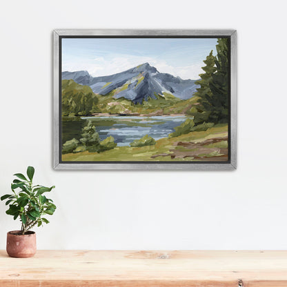 ’Once in Norway’ Art Print - Stretched Canvas / 8x10 / Silver Frame - Norway Lake Wall - abstract - Artwork - Europe