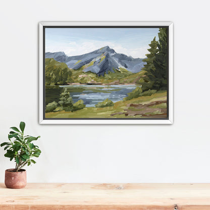 ’Once in Norway’ Art Print - Stretched Canvas / 8x10 / White Frame - Norway Lake Wall - abstract - Artwork - Europe