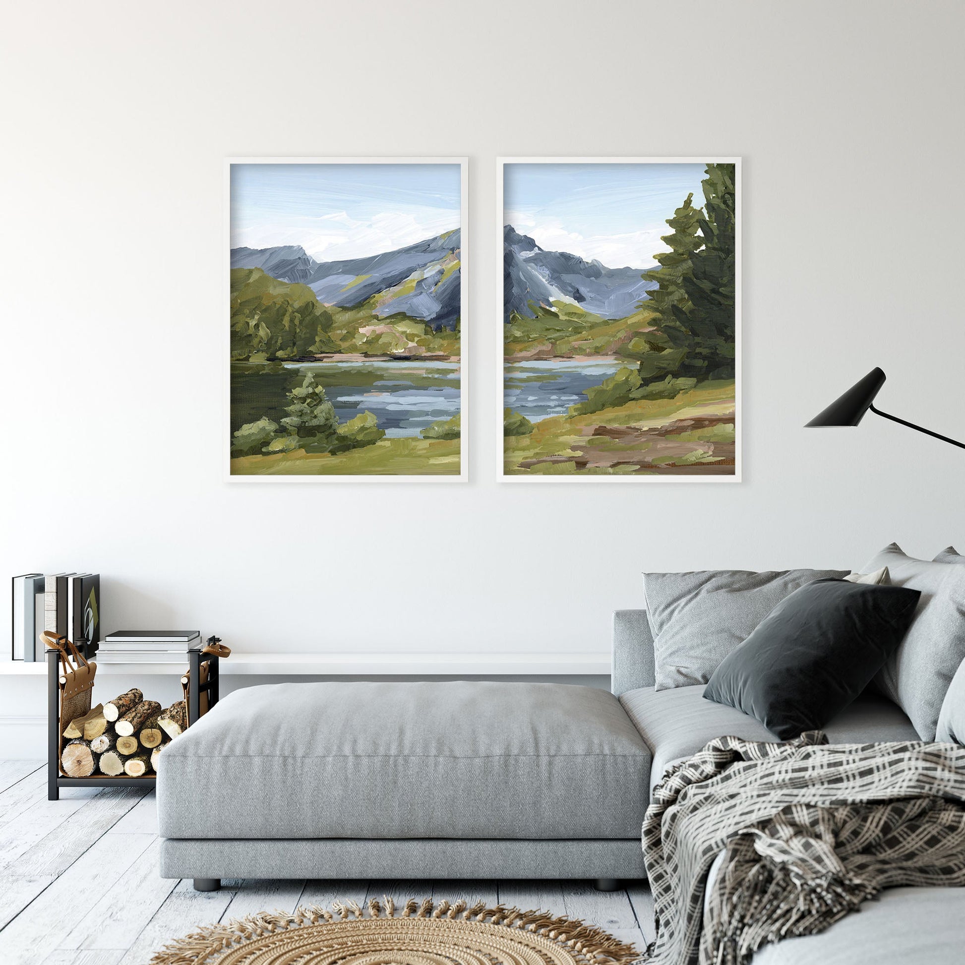 ’Once in Norway’ Diptych Art Print || Set of 2 abstract Artwork Europe