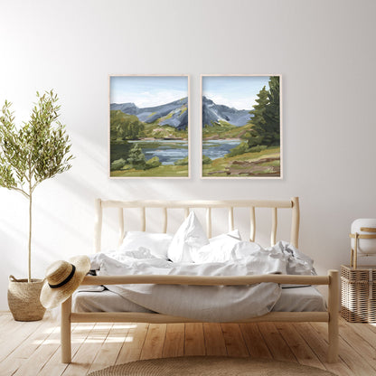 ’Once in Norway’ Diptych Art Print || Set of 2 - abstract - Artwork - Europe