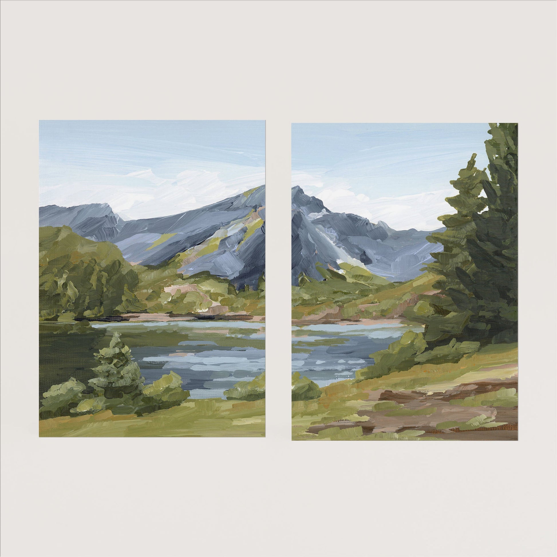 ’Once in Norway’ Diptych Art Print || Set of 2 Paper / 5x7 / No Frame abstract Artwork Europe