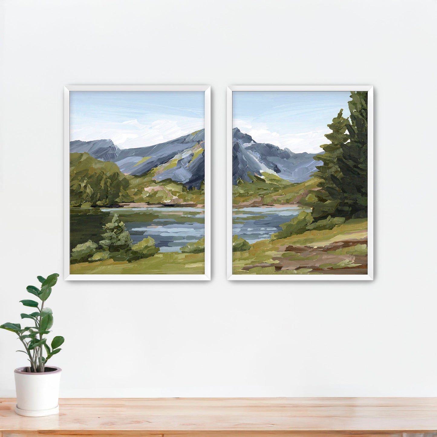 ’Once in Norway’ Diptych Art Print || Set of 2 Paper / 5x7 / White Frame abstract Artwork Europe
