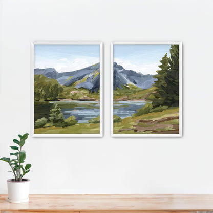 ’Once in Norway’ Diptych Art Print || Set of 2 - Paper / 5x7 / White Frame - abstract - Artwork - Europe