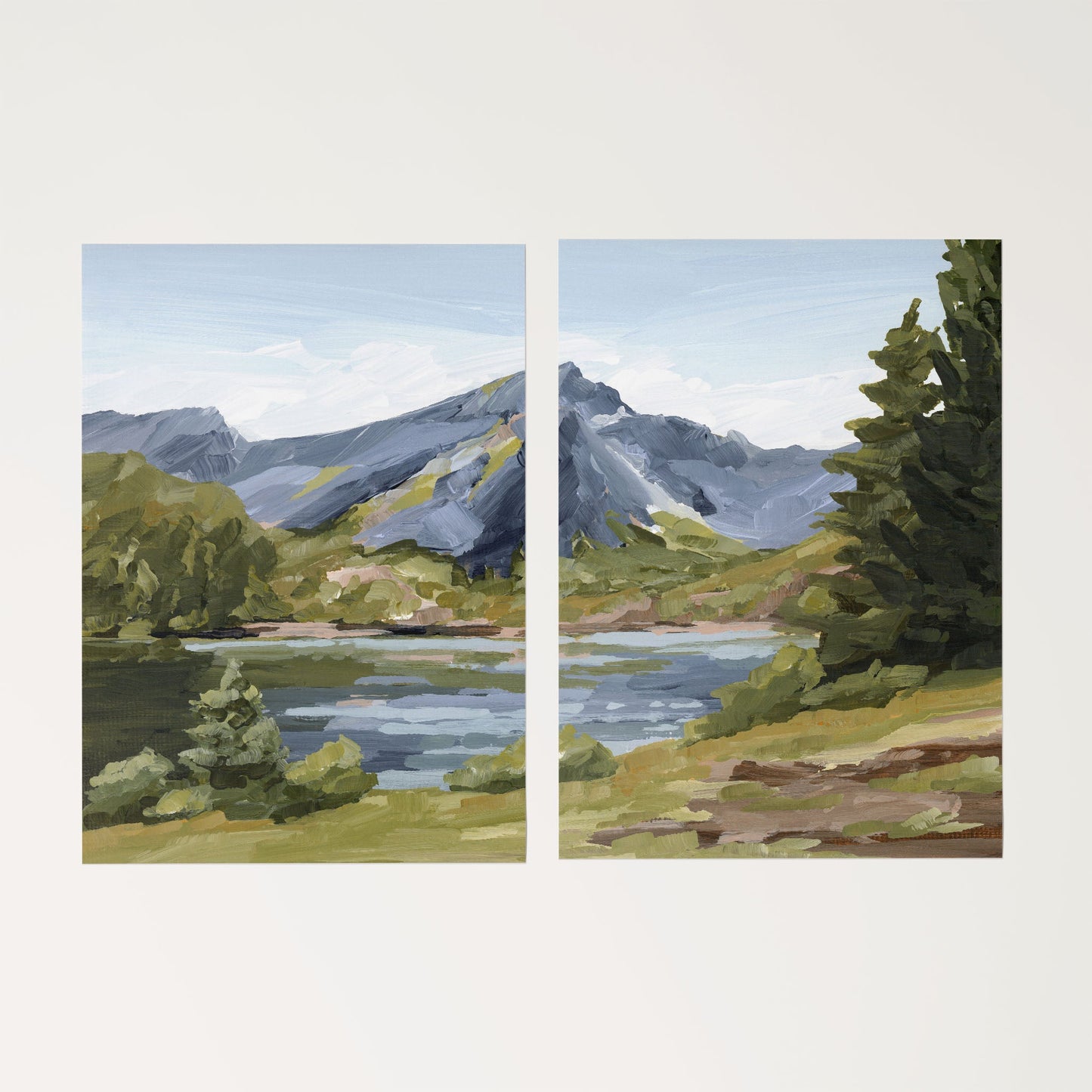 ’Once in Norway’ Diptych Art Print || Set of 2 Rolled Canvas / 8x10 / No Frame abstract Artwork Europe