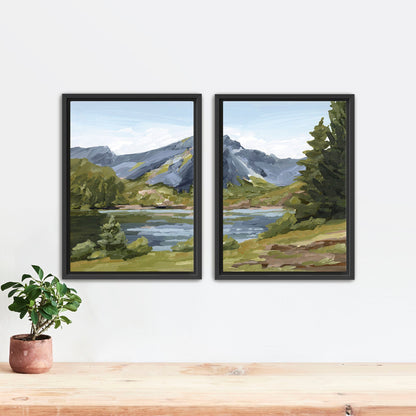 ’Once in Norway’ Diptych Art Print || Set of 2 - Stretched Canvas / 8x10 / Black Frame - abstract - Artwork - Europe