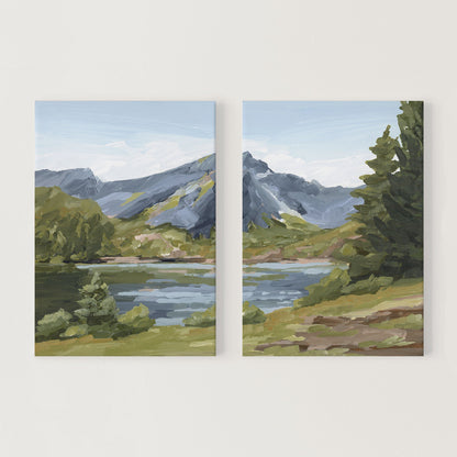 ’Once in Norway’ Diptych Art Print || Set of 2 - Stretched Canvas / 8x10 / No Frame - abstract - Artwork - Europe