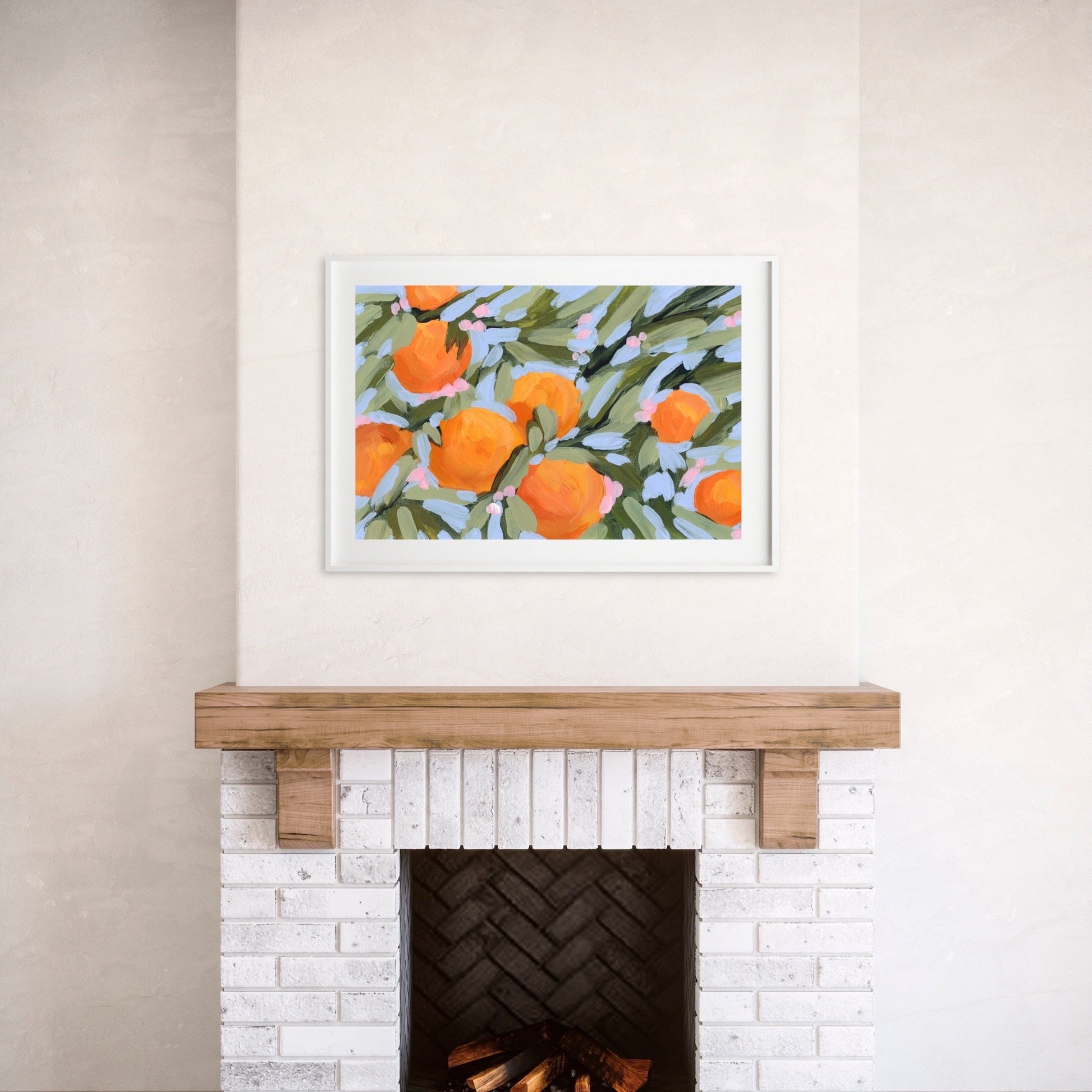 ’Oranges and Blossoms’ Art Print - Citrus Fruit Botanical Wall - botanical - citrus - Flowers