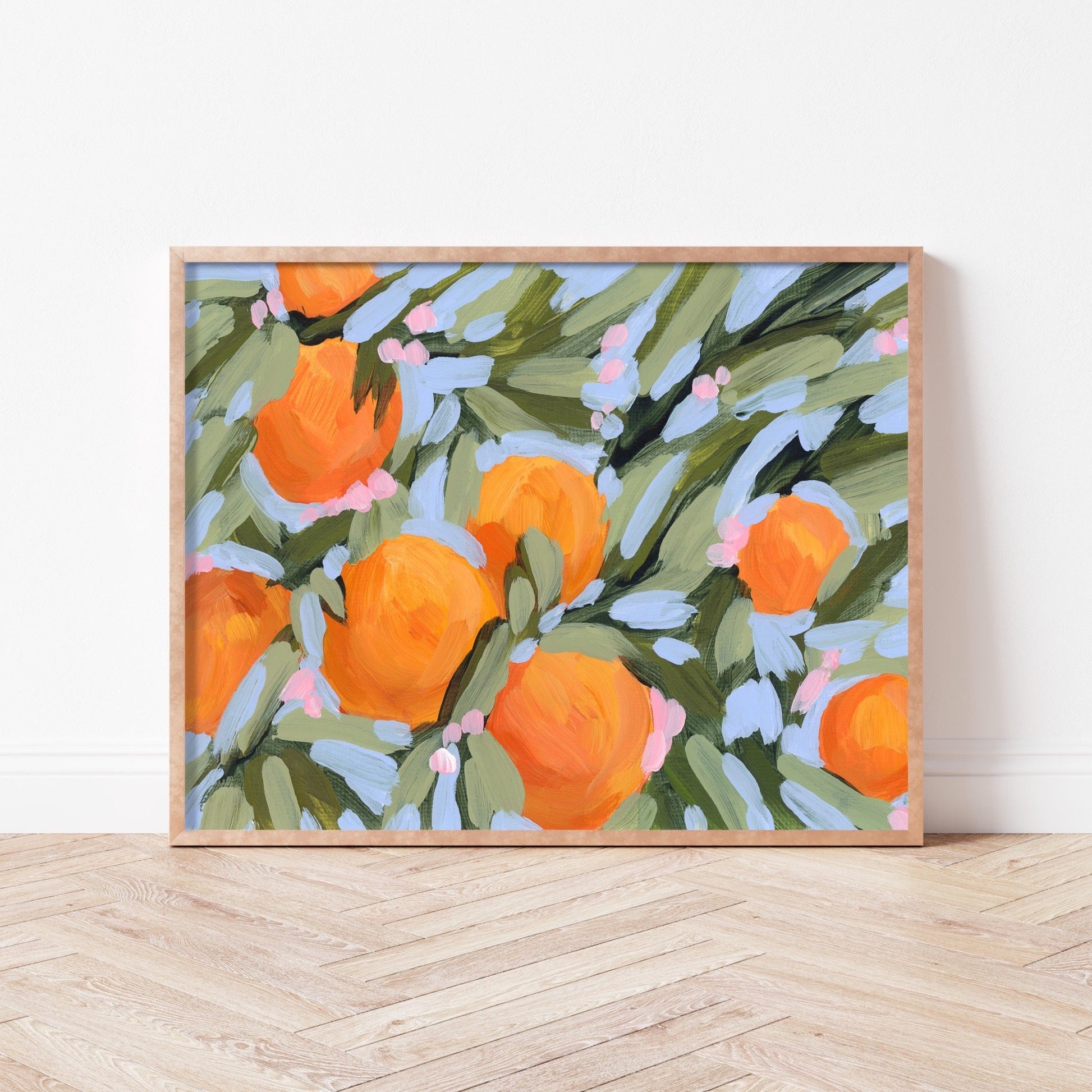 ’Oranges and Blossoms’ Art Print - Citrus Fruit Botanical Wall - botanical - citrus - Flowers