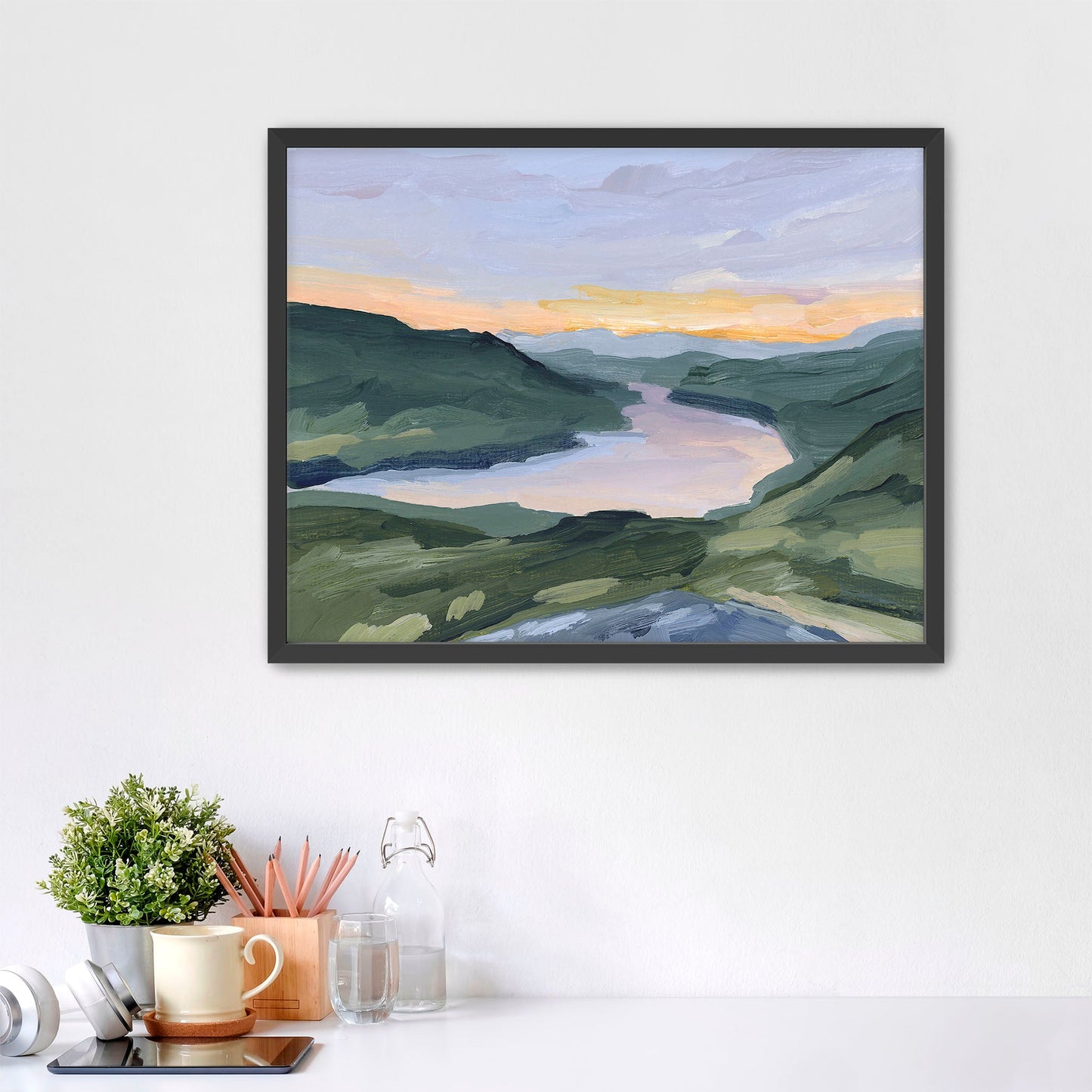 ’Our Reward’ Art Print - Paper / 5x7 in / Black Frame - Scotland Sunset Wall - Artwork - Europe - Lake - Landscape