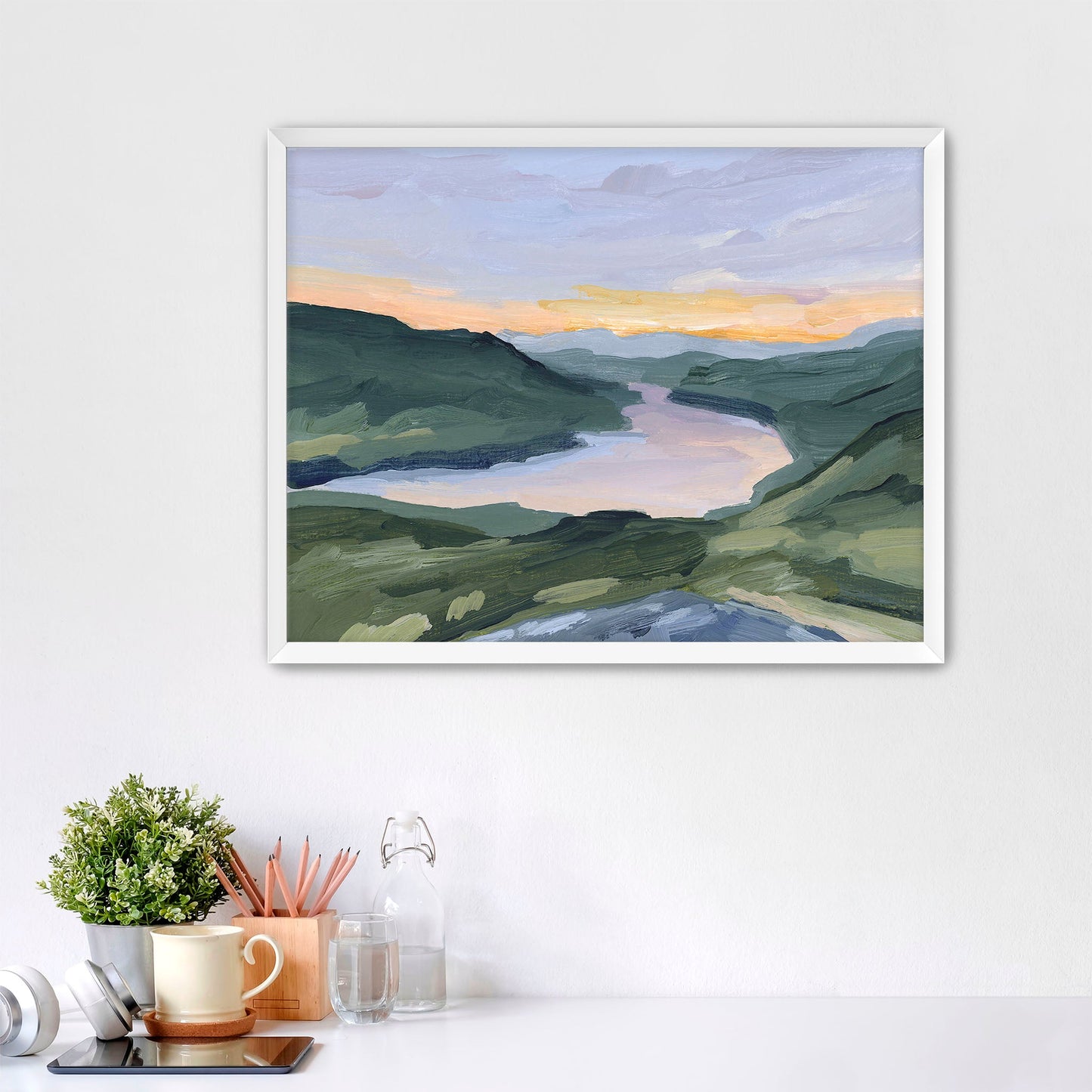 ’Our Reward’ Art Print - Paper / 5x7 in / White Frame - Scotland Sunset Wall - Artwork - Europe - Lake - Landscape