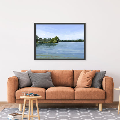’Over the Water’ Art Print - Lake Landscape Wall - abstract - Artwork