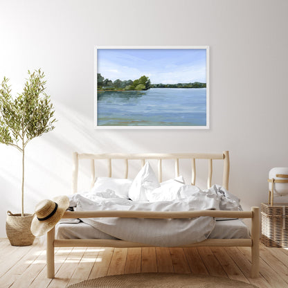 ’Over the Water’ Art Print - Lake Landscape Wall - abstract - Artwork