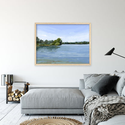 ’Over the Water’ Art Print - Lake Landscape Wall - abstract - Artwork