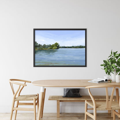 ’Over the Water’ Art Print - Lake Landscape Wall - abstract - Artwork
