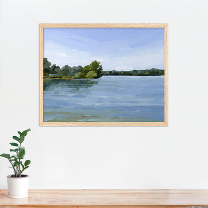 ’Over the Water’ Art Print - Lake Landscape Wall - abstract - Artwork
