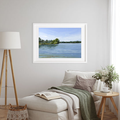’Over the Water’ Art Print - Lake Landscape Wall - abstract - Artwork