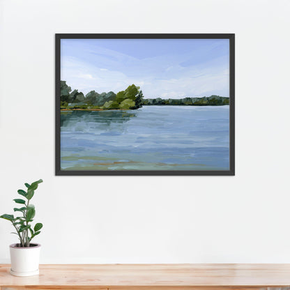 ’Over the Water’ Art Print - Lake Landscape Wall - abstract - Artwork