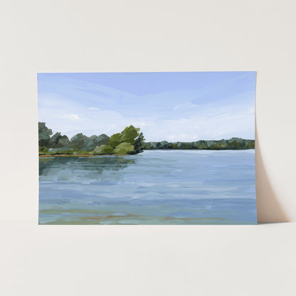 ’Over the Water’ Art Print - Paper / 5x7 in / No Frame - Lake Landscape Wall - abstract - Artwork