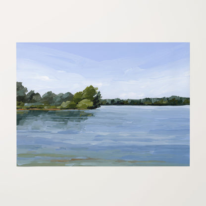 ’Over the Water’ Art Print - Rolled Canvas / 8x10 in / No Frame - Lake Landscape Wall - abstract - Artwork