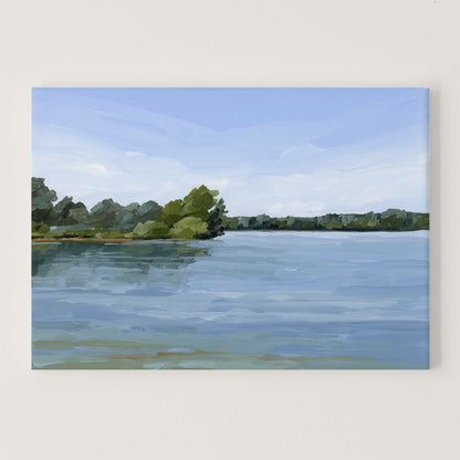 ’Over the Water’ Art Print - Stretched Canvas / 8x10 in / No Frame - Lake Landscape Wall - abstract - Artwork