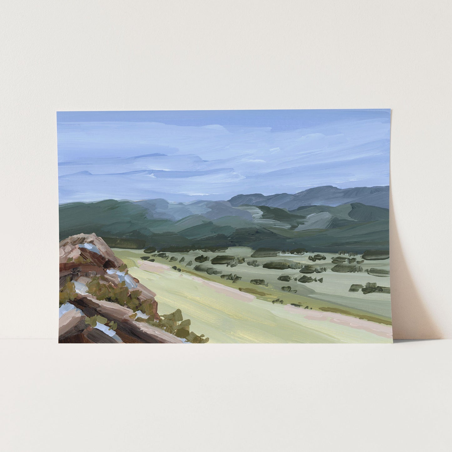 ’Overlook’ Art Print - Paper / 5x7 in / No Frame - New Mexico Landscape Painting - Mountain - Mountains - Arrivals