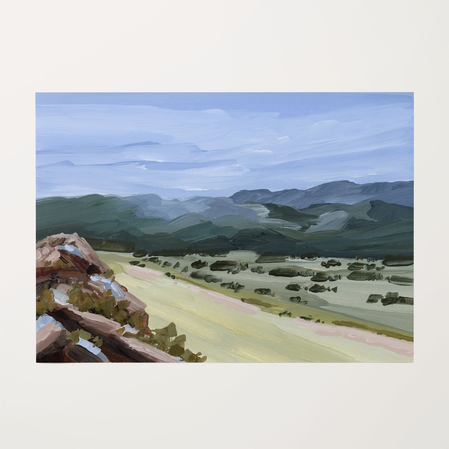 ’Overlook’ Art Print - Rolled Canvas / 8x10 in / No Frame - New Mexico Landscape Painting - Mountain - Mountains