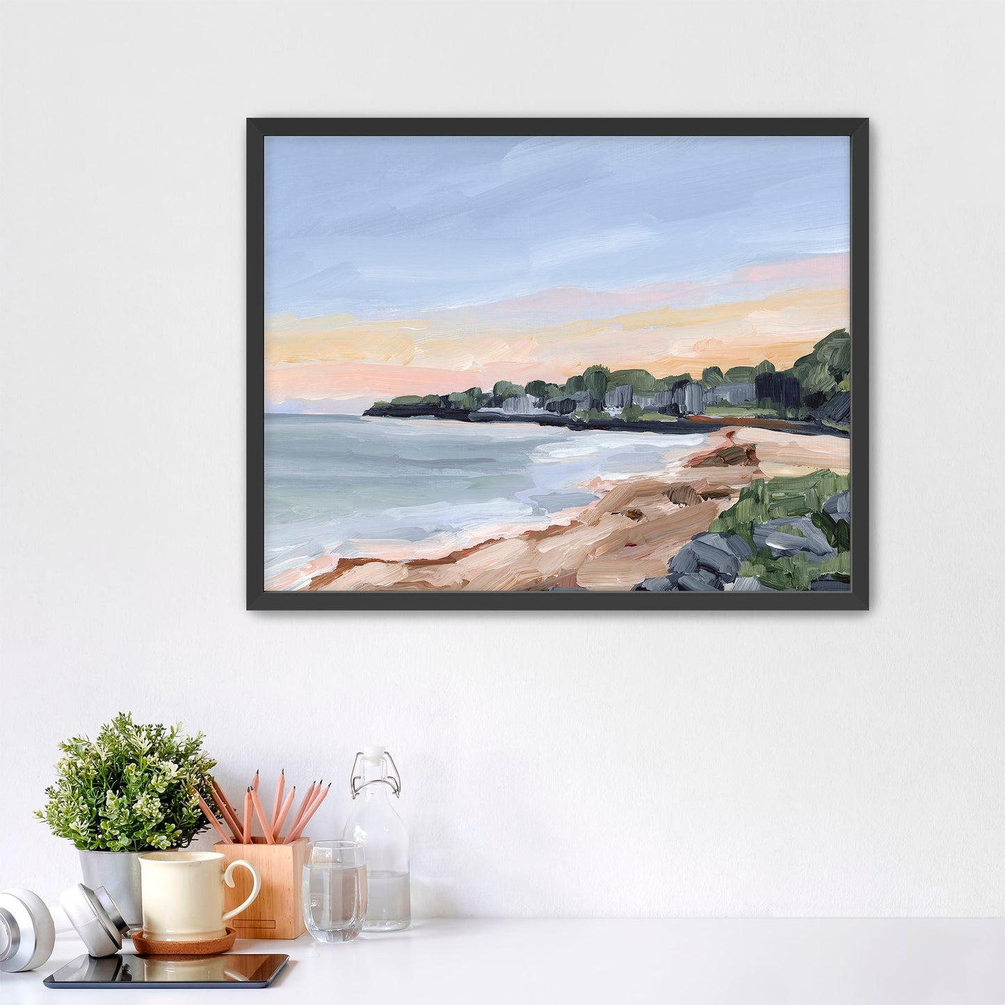 ’Pacific Cove’ Art Print - Paper / 5x7 in / Black Frame - California Beach Wall - Artwork - coast