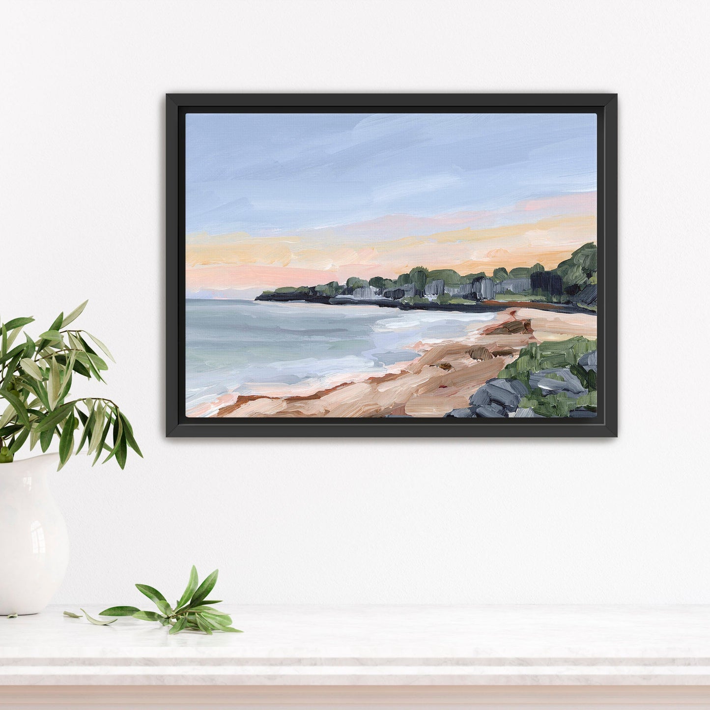 ’Pacific Cove’ Art Print - Stretched Canvas / 8x10 in / Black Frame - California Beach Wall - Artwork - coast