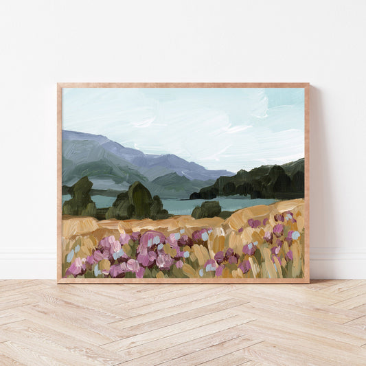 ’Paradise’ Art Print - New Zealand Landscape Wall - abstract - Artwork - Lake