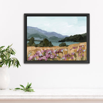 ’Paradise’ Art Print - Stretched Canvas / 8x10 in / Black Frame - New Zealand Landscape Wall - abstract - Artwork - Lake